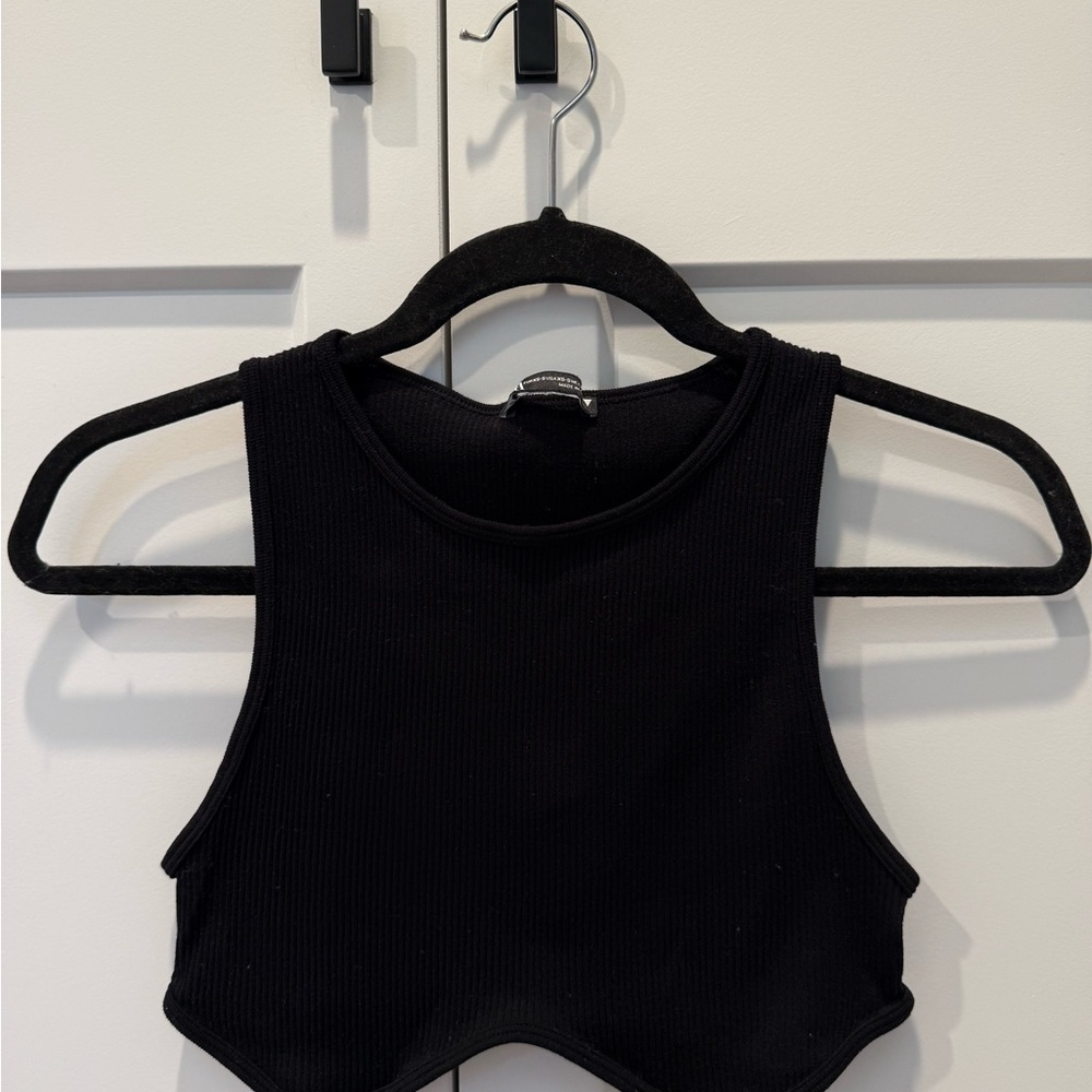 Zara Black Ribbed Tank Top